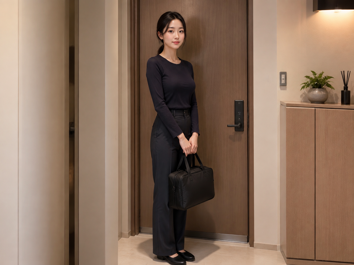 안산 고잔동 방문 홈케어 일정을 준비하는 젊은 성인 한국 여성 관리사